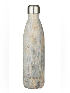 Mira Marble-Pattern Stainless Water Bottle - Gray and Cream-NWOT